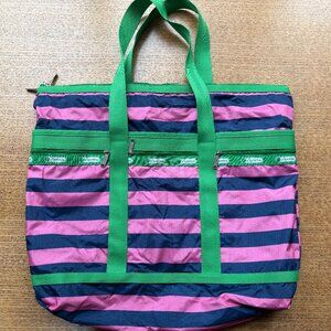 LESPORTSAC Medium Stripped Duffle Bag/Weekender